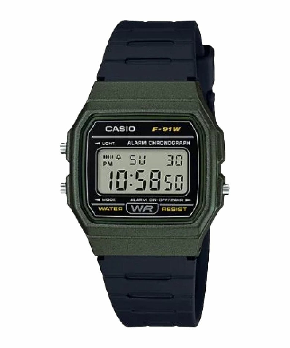 Montre Casio F91WM-3ACF digitale verte
