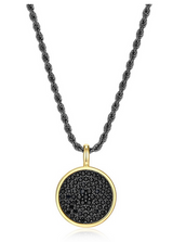 Collier Pendentif Disque Saphir Noir – Ethos Argent 925