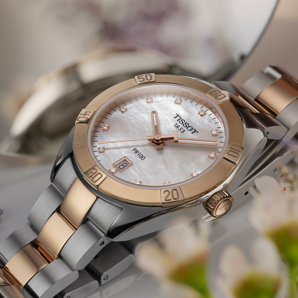 Tissot PR 100 Sport Chic bicolore nacre