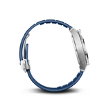 Montre Victorinox Concept One Solar 39 mm cadran bleu, bracelet caoutchouc bleu, vue de profil