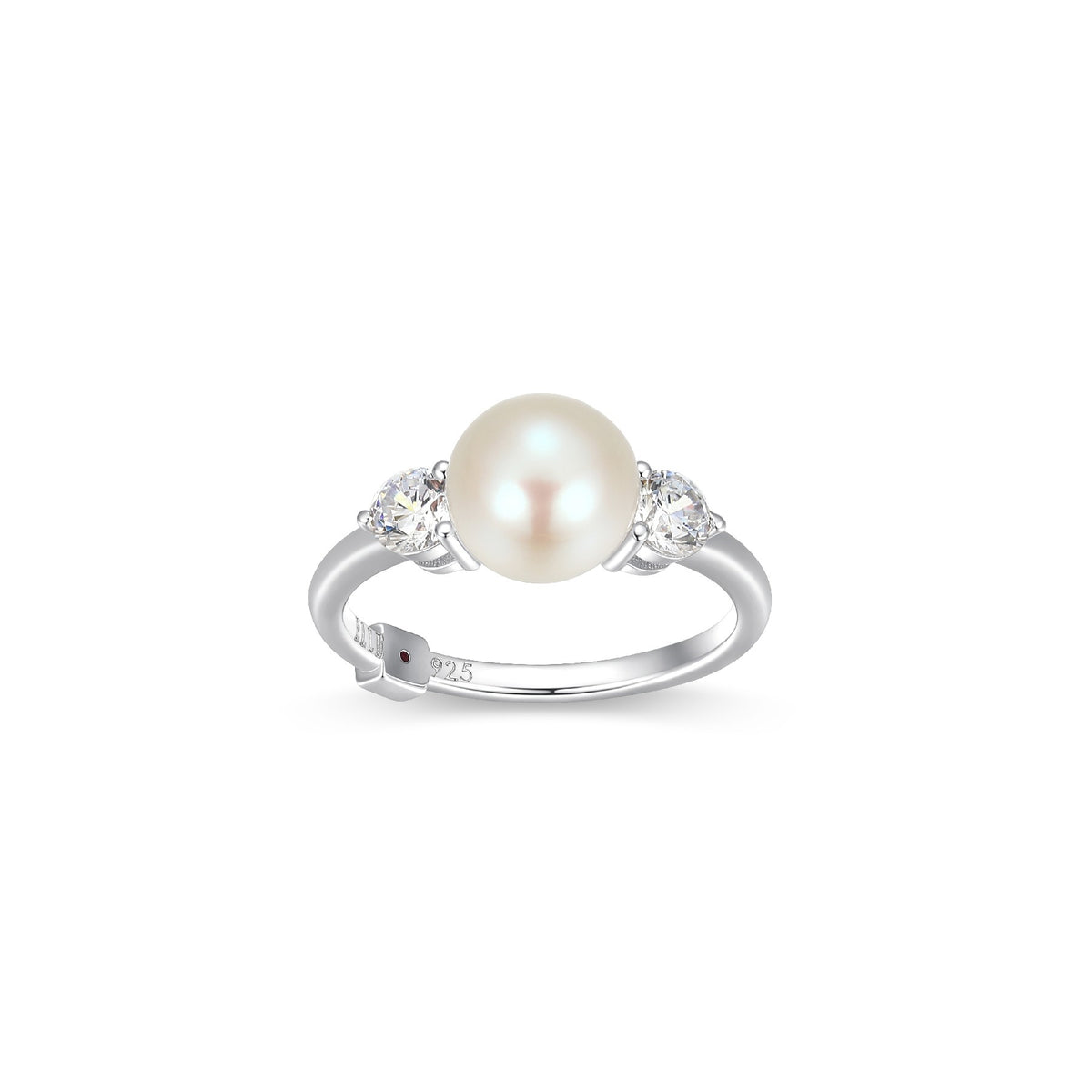 Bague Perle Blanche et Zircon – Elle Argent 925
