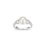 Bague Perle Blanche et Zircon – Elle Argent 925