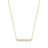 Collier Pendentif Barre Zircon Plaqué Or – Reign Argent 925
