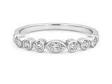 Bague Or Blanc 18K 19 Diamants 0,37ct