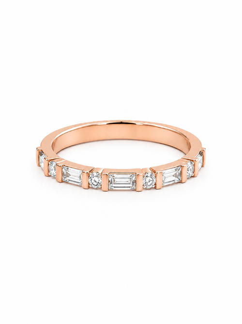 Bague Semi-Éternité Or 14K Diamants 0,37ct