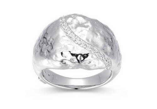 Bague Galaxy Dôme Zircon – Elle Argent 925