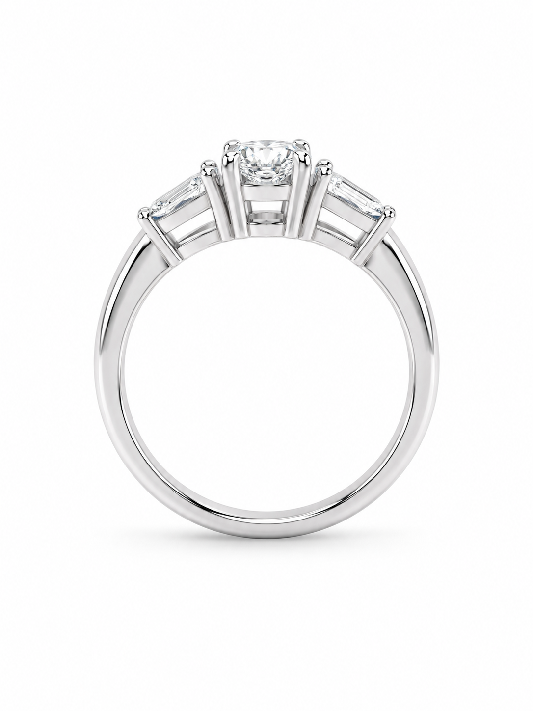 Bague Solitaire Or Blanc 18K Diamant Lab Ovale 1,00ct
