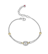 Bracelet Grain de Café Zircon Deux Tons – Elle Argent 925