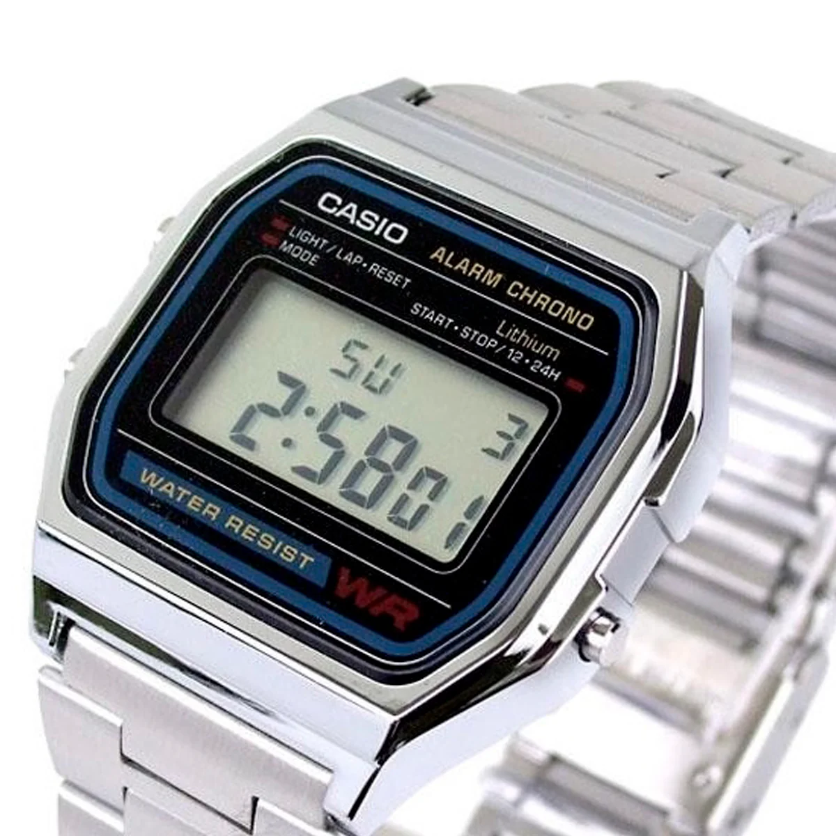 Montre Casio A158WA-1CR digitale acier