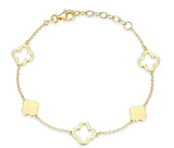 Bracelet Stations Trèfles Plaqué Or – Reign Argent 925