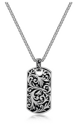Collier Pendentif Plaque Militaire Intaglio – Ethos Argent 925