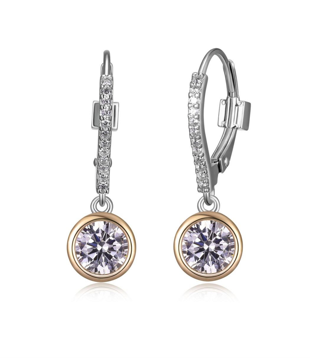 Pendantes Zircon Deux Tons – Elle Argent 925