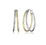 Créoles Double Rang Deux Tons – Elle Argent 925