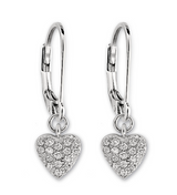 Boucles ELLE argent 925 coeur et zircons