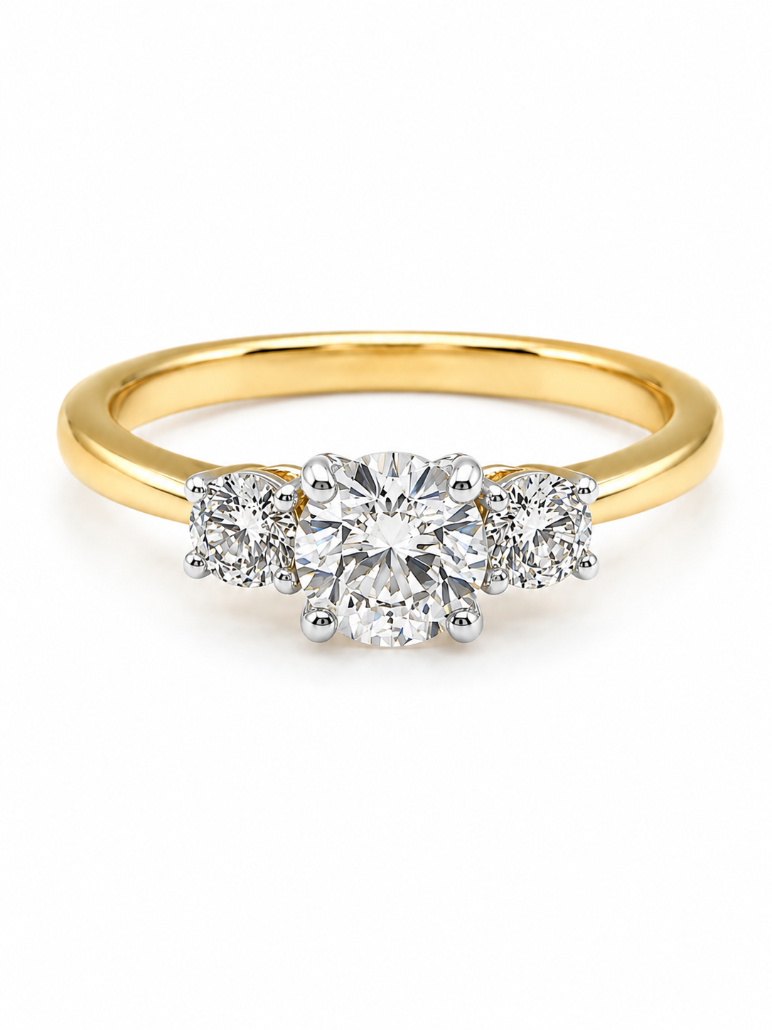 Bague Solitaire Or Blanc 14K Diamant Lab 1,02ct