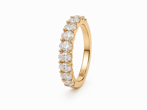 Bague Or Blanc 18K Diamant Lab Ovale 1,10ct