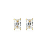 Boucles d'Oreilles Clous Émeraude Zircon – Reign Argent 925