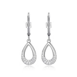 Boucles Poire Pavée Zircon – Elle Argent 925