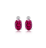 Synthetic Ruby Lab Grown Diamond Studs β Her Sterling Silver 925