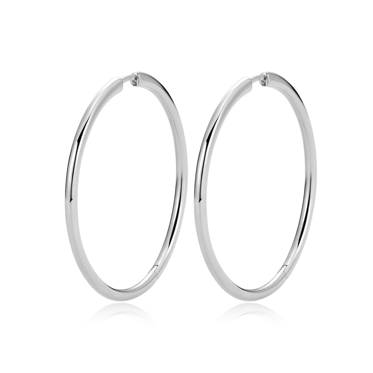 Boucles d'Oreilles Anneaux Lisses 40mm – Reign Argent 925