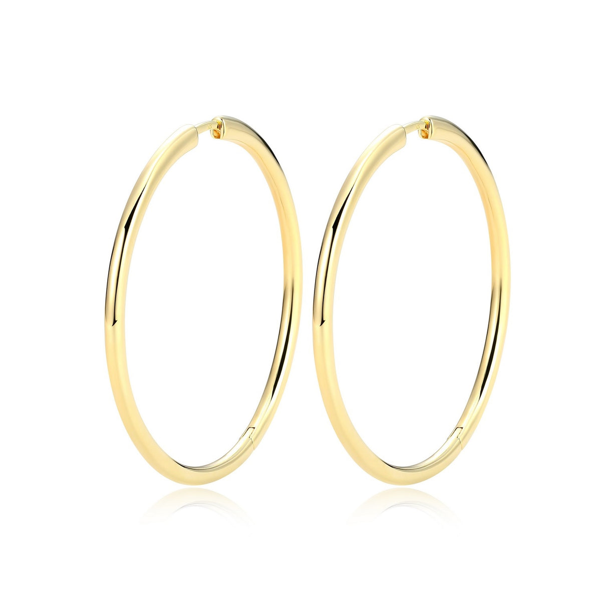 Boucles d'Oreilles Huggies 40mm – Reign Argent Plaqué Or