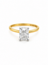 Bague Solitaire Or 18K et Platine Diamant Lab 1,53ct
