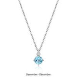 Collier Pendentif Topaze Bleue et Diamants Labo – Elle Argent 925