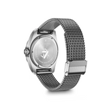 Montre Victorinox Swiss Army 42 mm cadran bleu, bracelet maille en acier, vue de dos