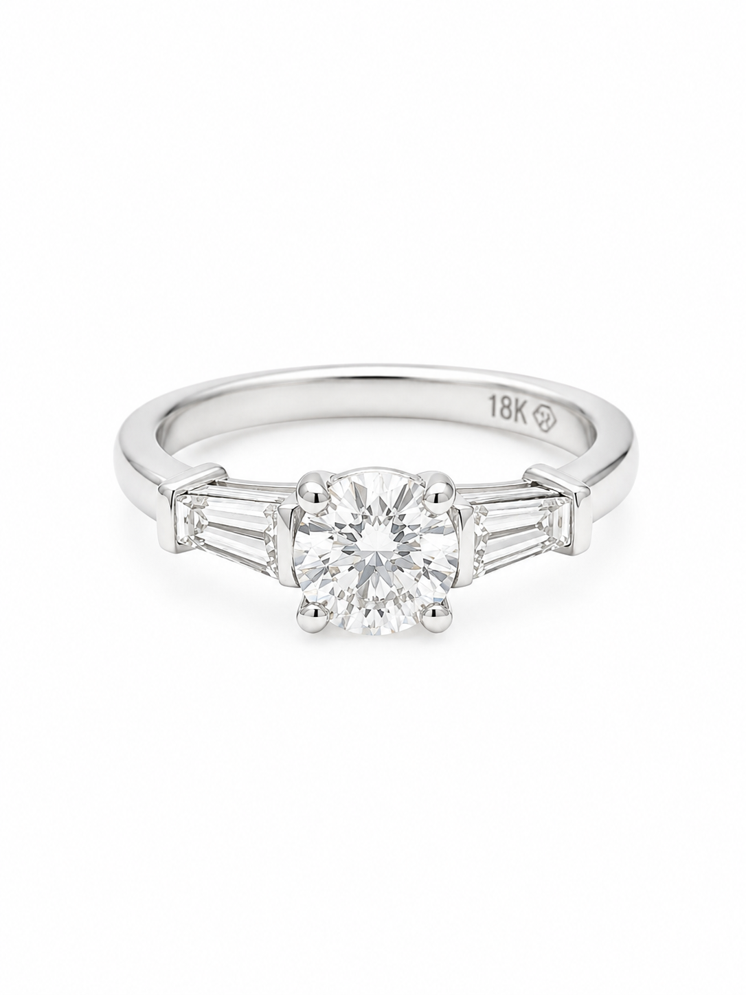 Bague Solitaire Or Blanc 18K Diamant Naturel 0,70ct