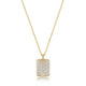 Collier à plaque pavée de zircons Reign en argent 925 plaqué or 18K