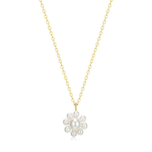 Collier fleur de perles Reign en argent 925 plaqué or