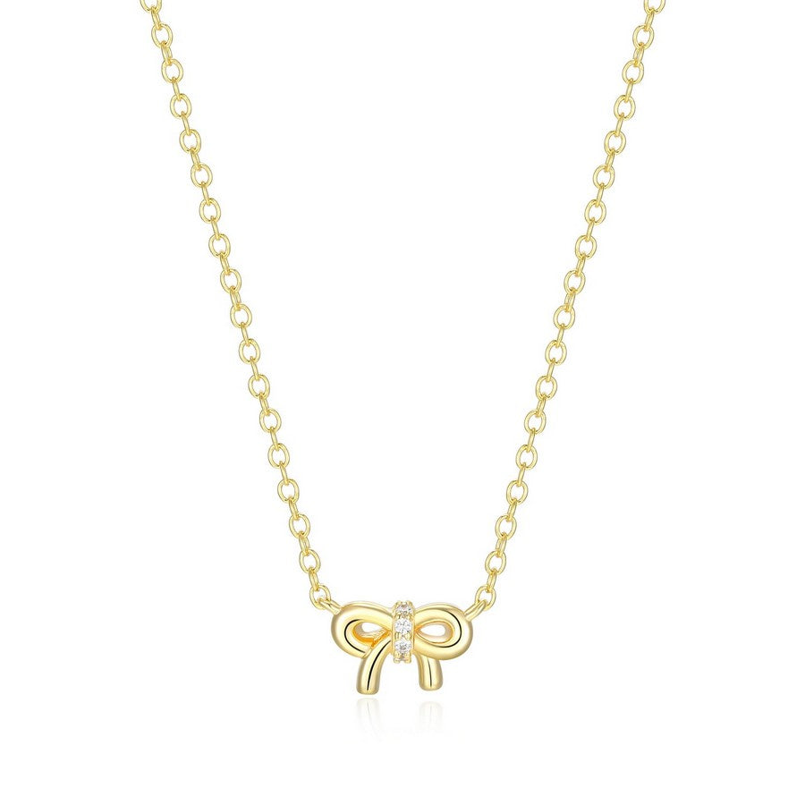 Collier pendentif nœud Reign en argent 925 plaqué or