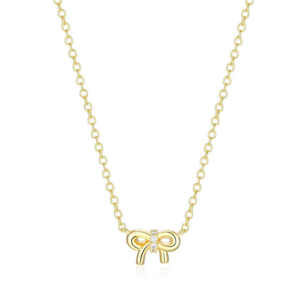 Collier pendentif nœud Reign en argent 925 plaqué or
