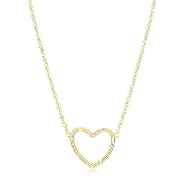 Collier pendentif cœur ouvert Reign en argent 925 plaqué or