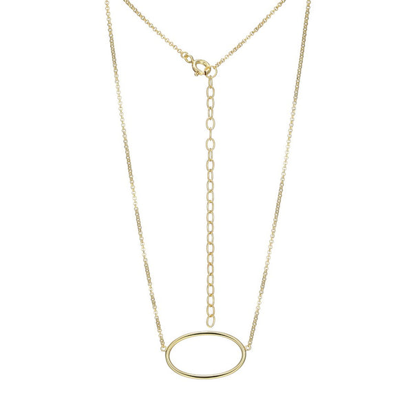 Collier pendentif ovale Reign en argent 925 plaqué or