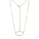 Collier pendentif ovale Reign en argent 925 plaqué or