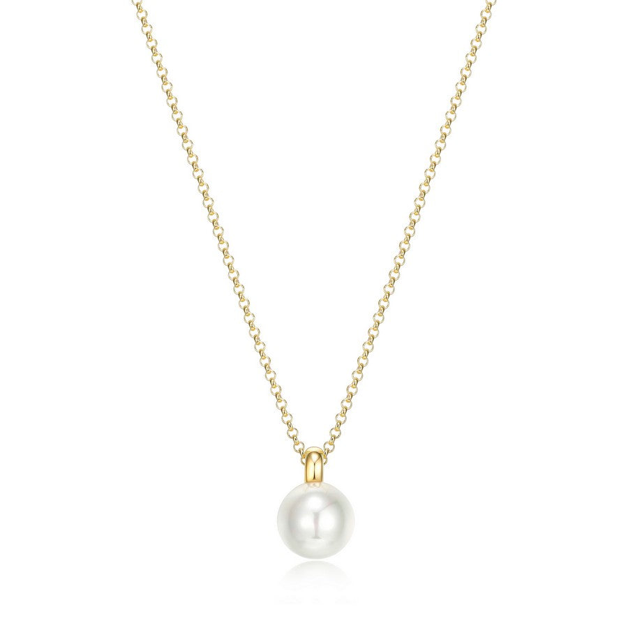 Collier perle ELLE en argent 925 plaqué or 18K
