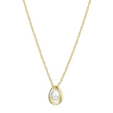 Collier pendentif perle ELLE en argent 925 plaqué or