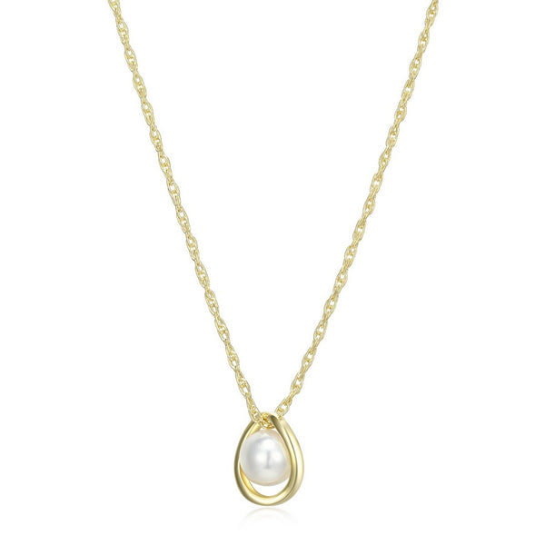 Collier pendentif perle ELLE en argent 925 plaqué or