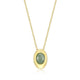 Collier pendentif jade vert ELLE en argent 925 plaqué or