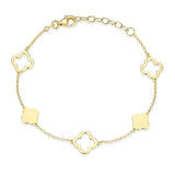Bracelet à stations trèfle Reign en argent 925 plaqué or