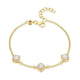 Bracelet station ELLE en argent 925 plaqué or et opale