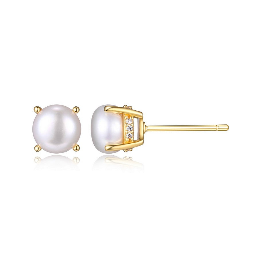 Boucles d’oreilles Reign perle et zircon en argent 925