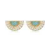 Clous d’oreille éventail amazonite Reign en argent 925