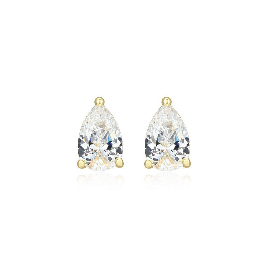 Boucles d’oreilles clous poire Reign en argent 925 plaqué or