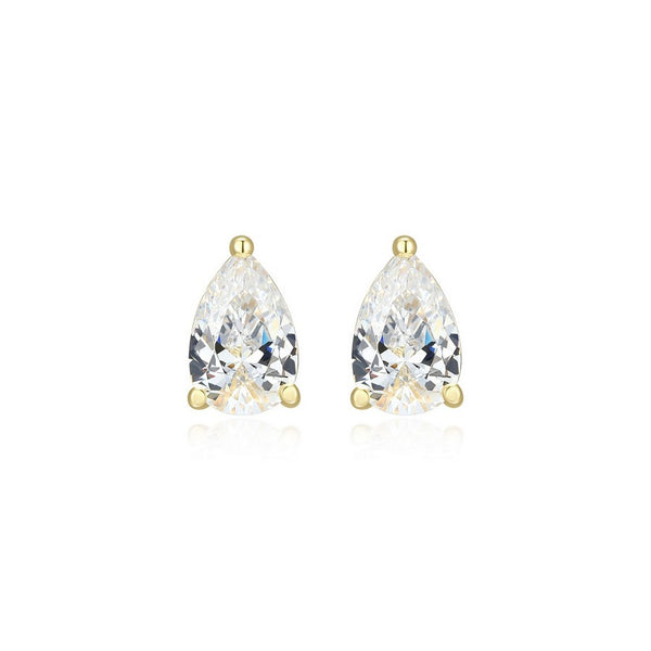 Boucles d’oreilles clous poire Reign en argent 925 plaqué or