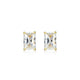 Boucles d’oreilles clous Reign en argent 925, zircon coupe émeraude