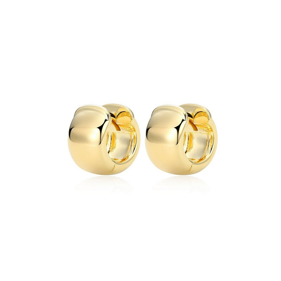 Boucles d’oreilles huggies bombées 12 mm Reign en argent 925 plaqué or