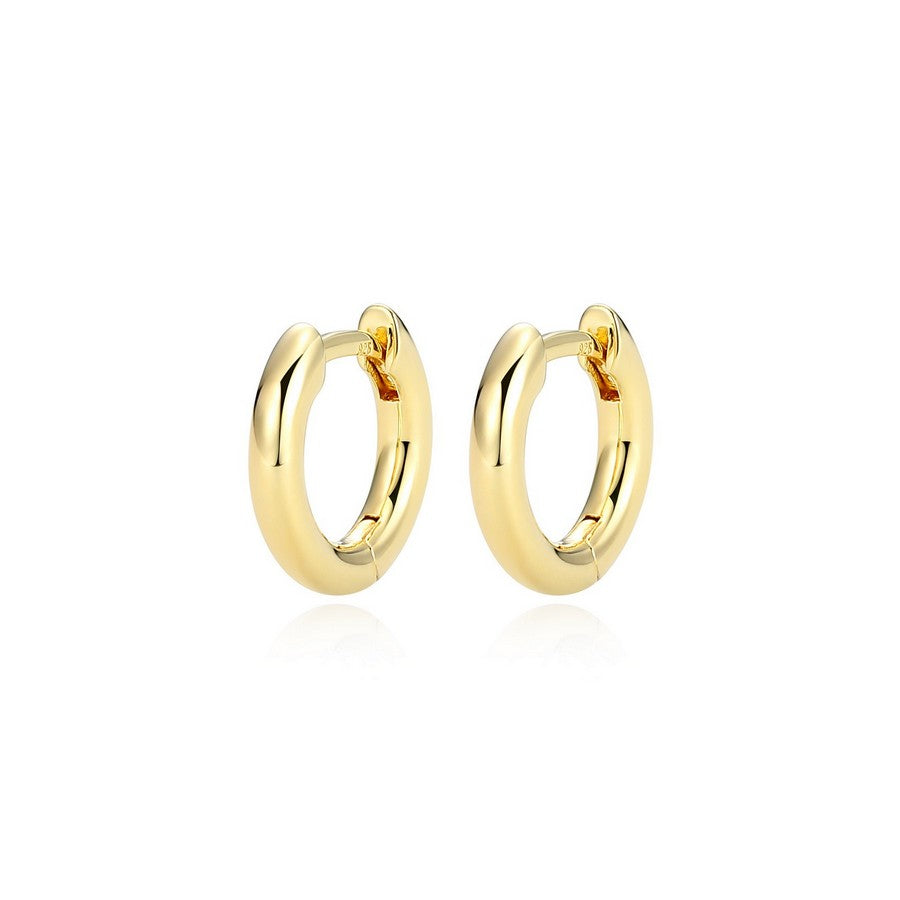 Boucles d’oreilles huggies fines 12 mm Reign en argent 925 plaqué or