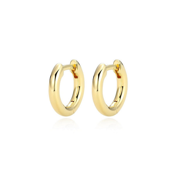 Boucles d’oreilles huggies fines 12 mm Reign en argent 925 plaqué or